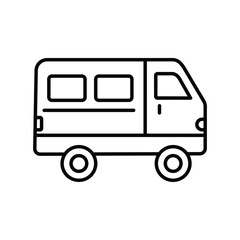 van icon with white background vector stock illustration