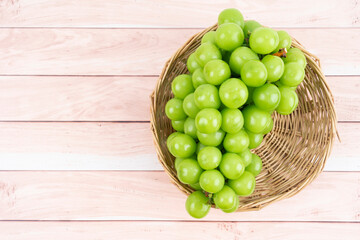 Fresh of Shine Muscat Grape in basket.