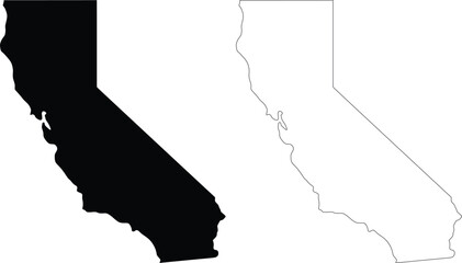 California State outline contour silhouette map