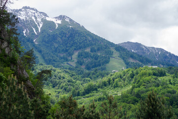 Fototapeta premium Rosa Khutor mountains view landscape