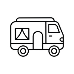 camper van icon with white background vector stock illustration