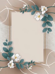 flower frame background with watercolor
