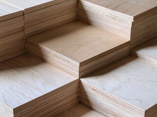 Plywood sawn into squares