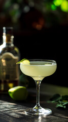 Gimlet cocktail in glass, refreshing alcohol drink
