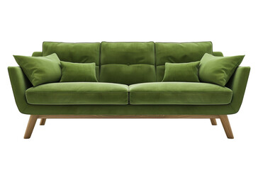 Fototapeta premium Green Couch With Pillows