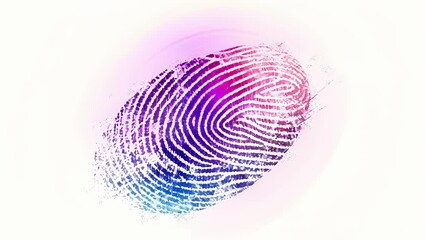 A physical fingerprint on a white background with a digital blockchain fingerprint fading into view behind it symbolizing the transition from traditional to modern identity protection