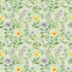 Floral variety color, form natural, seamless fabric pattern.