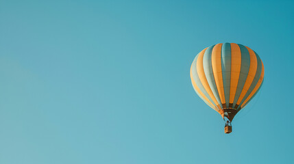 Fototapeta premium Hot air balloon flying over dramatic sky and colorful clouds,Hot air balloons on the sky. Travel background photo. Cappadocia sky at sunrise,Red hot air balloon,hot air balloon in blue sky