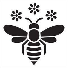 Bee silhouette vector  illustration