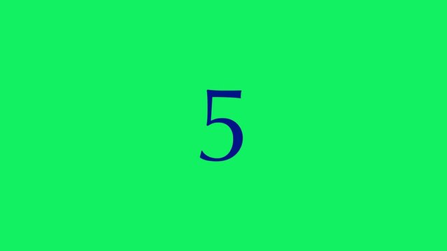 A simple 10 seconds countdown timer with navy numbers on a green screen background. Beautiful serif numbers gently and beautifully fade out. 4K Motion Graphics