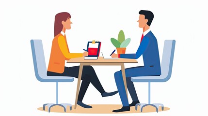 Interview Scene with Candidate Presenting Resume to Interviewer in Modern Office