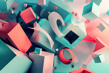 Abstract 3D Square Box Background with Dynamic Vibrant Colors
