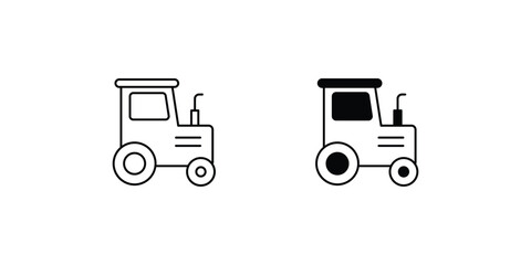 tractor icon with white background vector stock illustration