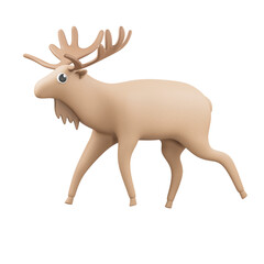 Moose 3d animal illustration