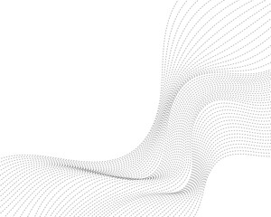 Vector abstract background with dynamic waves, lines and particles.	

