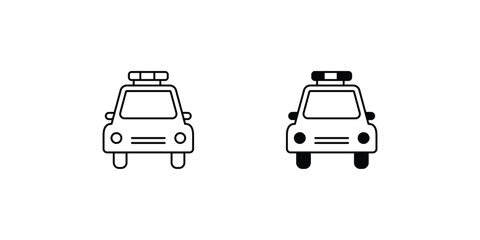 Naklejka premium police car icon with white background vector stock illustration
