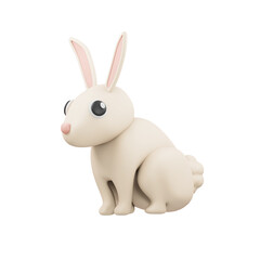 white rabbit 3d animal illustration