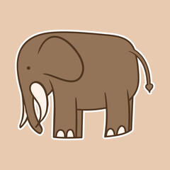 Adorable and fun elephant illustration sticker