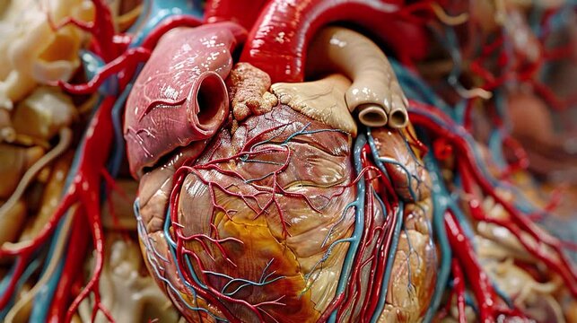human body internal anatomy with realistic images focusing on the heart
