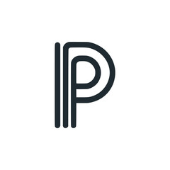 letter P line professional business logo vector illustration template design