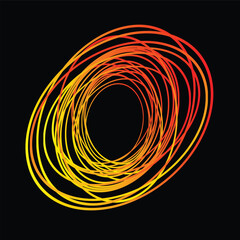 black background with a circular line pattern