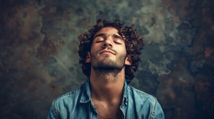 A man with closed eyes appears deep in thought, illustrating the concept of precognition as he seems to foresee an event.