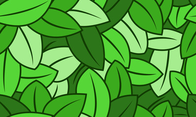 Nature themed seamless pattern background with leaves