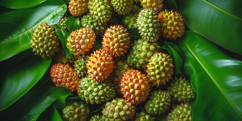 background with beautiful green and red durian