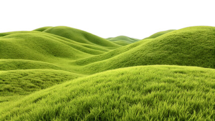 Lush Green Hillside Covered With Rolling, Vibrant Grass