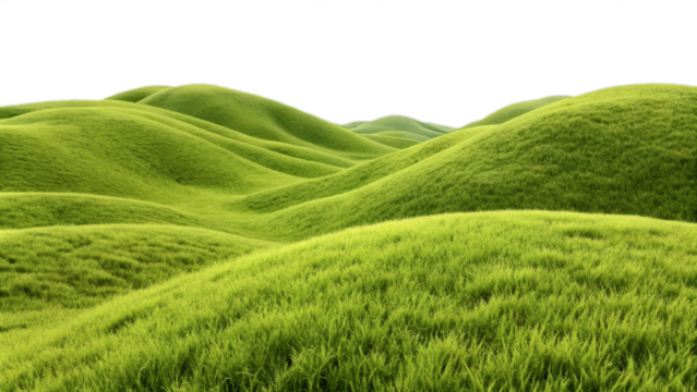 Lush Green Hillside Covered With Rolling, Vibrant Grass