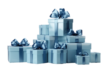 A Symphony of Blue: A Cascade of Elegance on a Clear PNG or White Background.