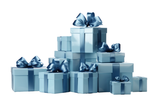 A Symphony of Blue: A Cascade of Elegance on a Clear PNG or White Background.