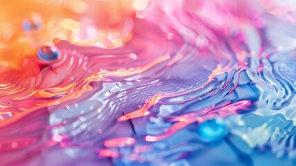 Abstract Liquid Art: Vibrant Hues and Shimmering Reflections