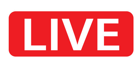Live streaming icon, button. Live broadcast button, logo design for website. Online stream vector symbol. Vector illustration.