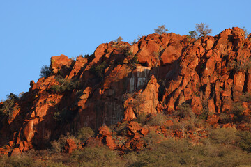 red rocks of Namibia's famous waterberg plateau