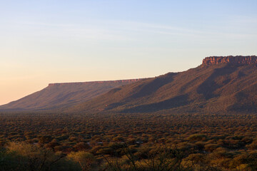 Namibia's waterberg plateau at sunset