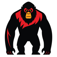 Solid color Gigantopithecus animal vector design