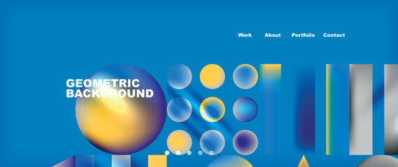 Various colorful geometric shapes abstract web template with gradients and light blur effects. Vector Illustration For Wallpaper, Banner, Background, Card, Book Illustration, landing page