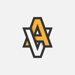 Letter AV or VA Logo, Monogram Logo letter A with V combination, design logo template element, vector illustration