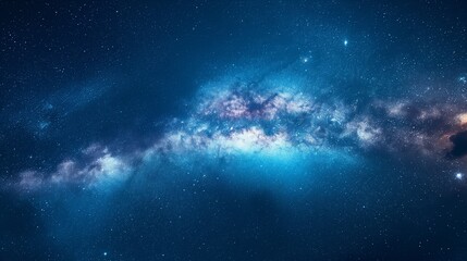 Obraz premium Starry Milky Way Galaxy at Night. Captivating view of the Milky Way galaxy stretching across the night sky, showcasing countless stars and cosmic beauty.