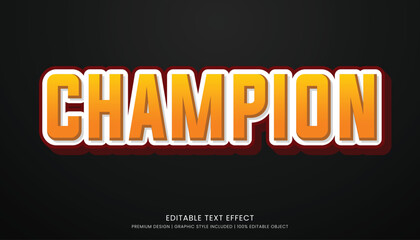 champion editable text effect vector design for champion ship and community club logo