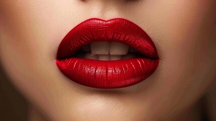Obraz premium Close-Up Of Red Lips