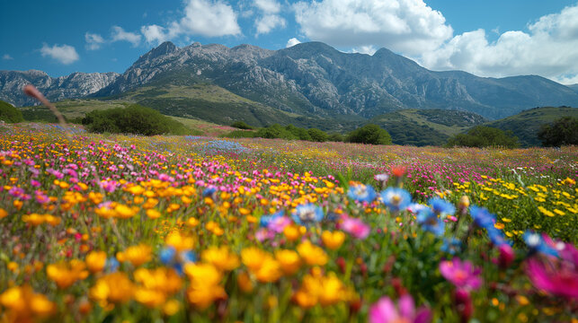 Field of flowers. Beutiful landscape