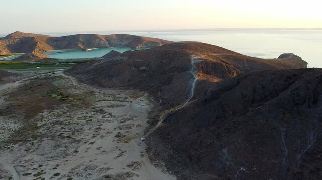 Hills in the desert landscape in El Tecolote, Baja California Sur,  Mexico