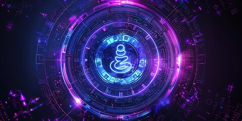 Obraz premium A circular, mystical design inspired by the I Ching, with ancient Chinese symbols and hexagrams. The center features the Taiji (Yin-Yang) symbol, surrounded by an intricate pattern of trigrams.