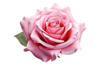 Ethereal Elegance: A Pink Rose Dancing on a White Canvas on a Clear PNG or White Background.
