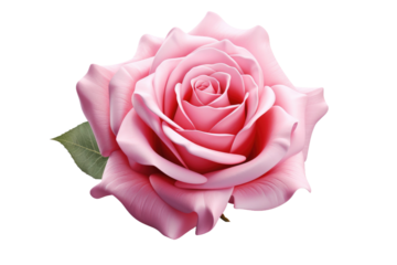 Ethereal Elegance: A Pink Rose Dancing on a White Canvas on a Clear PNG or White Background.