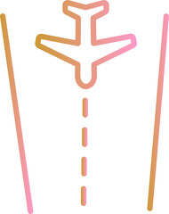 Plane on Runway Vector Icon