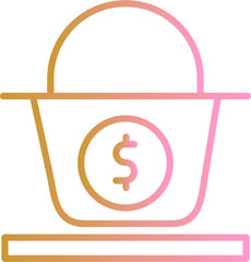 Dollar Basket Vector Icon