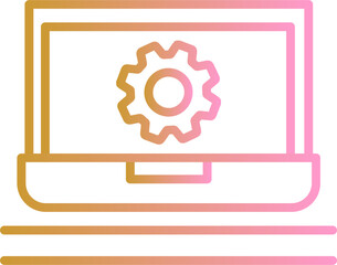 Laptop Setting Vector Icon